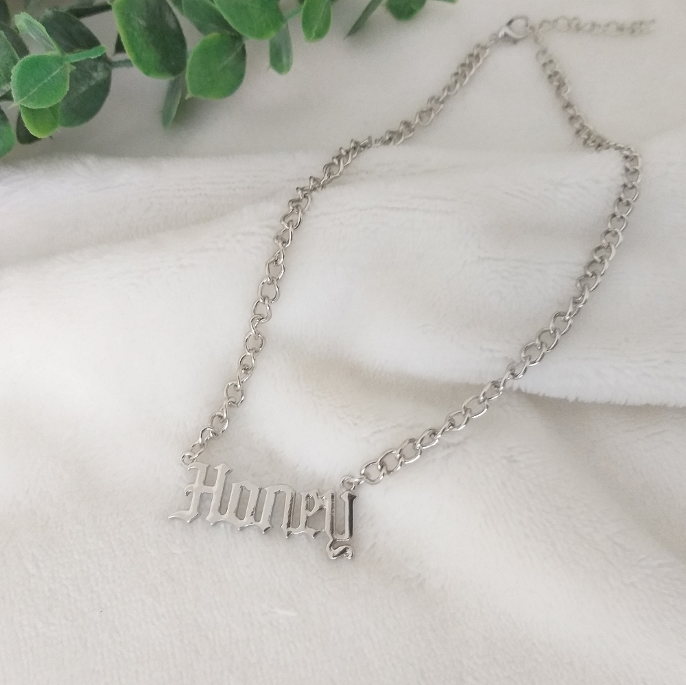 Word Honey Silver Necklace